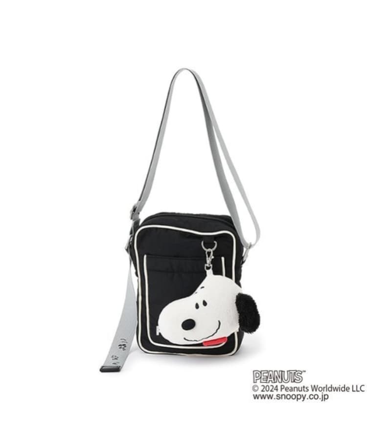 ポンポネットジュニア(pom ponette junior)の【PEANUTS】マスコットパスケース付ミニショルダー ブラック(219)