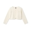 ポンポネットジュニア(pom ponette junior)の*リボンニットジャケット オフホワイト(003)