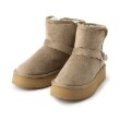 ポンポネットジュニア(pom ponette junior)の2WAYフェイクムートンショートブーツ ベージュ(052)