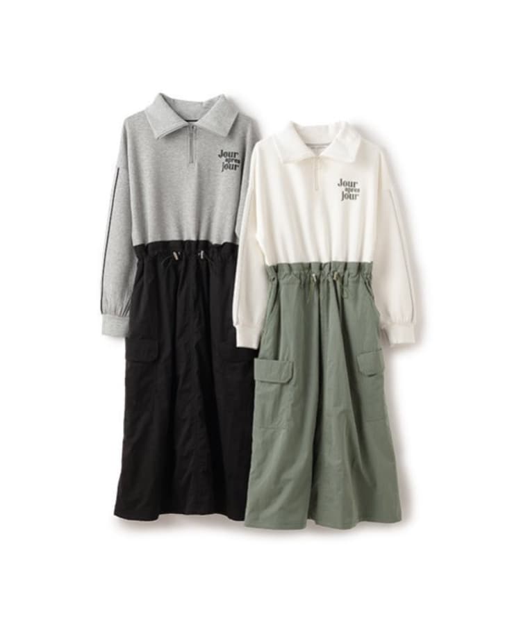 ポンポネットジュニア(pom ponette junior)の【あったか】ハーフジップカーゴワンピース8