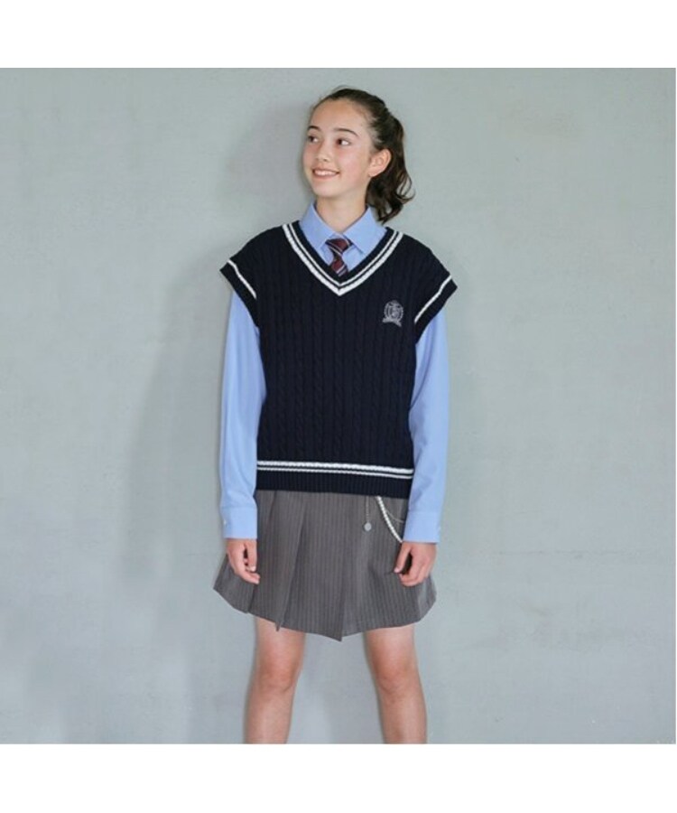 ポンポネットジュニア(pom ponette junior)の*ラインニットベスト1