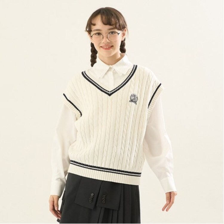 ポンポネットジュニア(pom ponette junior)の*ラインニットベスト ベスト