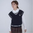 ポンポネットジュニア(pom ponette junior)の*ラインニットベスト ネイビー(094)