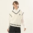 ポンポネットジュニア(pom ponette junior)の*ラインニットベスト オフホワイト(003)