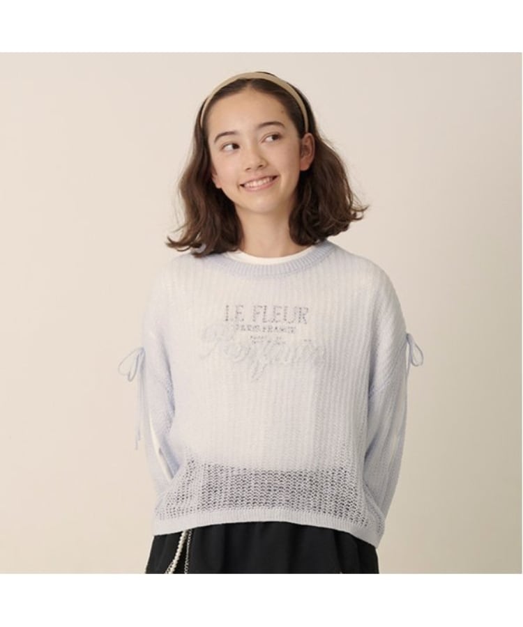 ポンポネットジュニア(pom ponette junior)のメッシュ編みニット＋ロンTセット1
