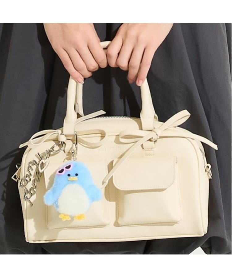 ロゴチャーム付wポケットボストンバッグ(リュック) | pom ロゴチャーム付wポケットボストンバッグ(リュック) | pom