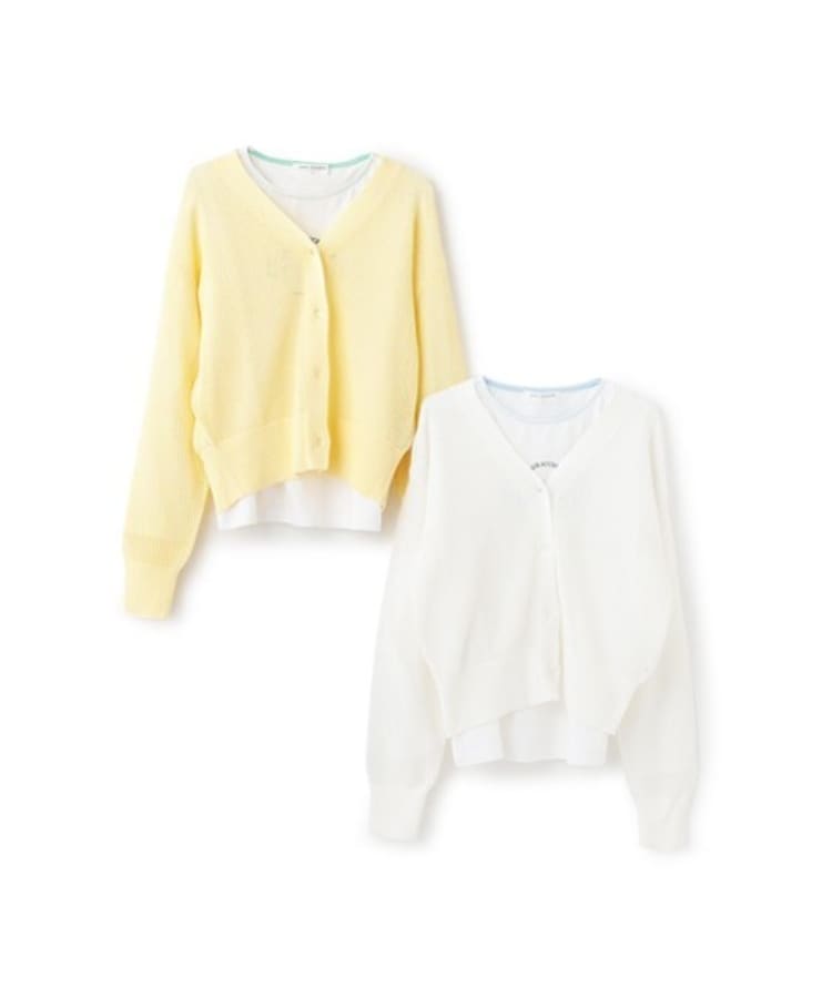 ポンポネットジュニア(pom ponette junior)の【Cuugal掲載】メッシュニットカーディガンロンTセット6