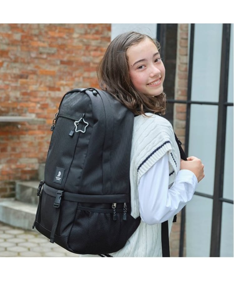 ポンポネットジュニア(pom ponette junior)の32L　2層式スクールリュック ブラック(219)