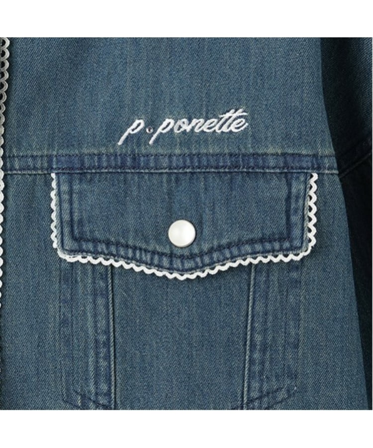 ポンポネットジュニア(pom ponette junior)のノーカラーデニムジャケット11