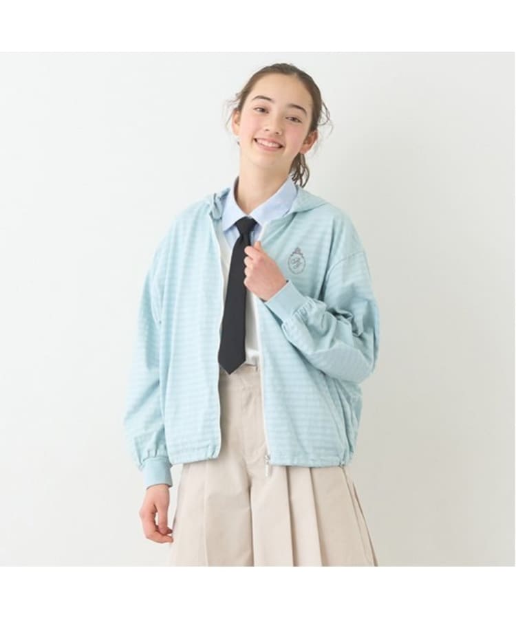ポンポネットジュニア(pom ponette junior)の【UVカット】シアーボーダージップパーカ2