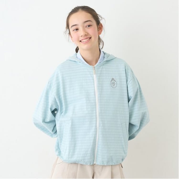 ポンポネットジュニア(pom ponette junior)の【UVカット】シアーボーダージップパーカ