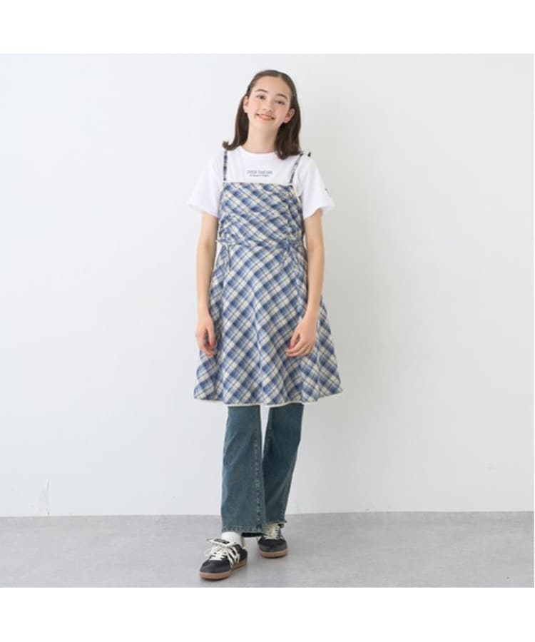 ポンポネットジュニア(pom ponette junior)の【のびのび】カットデニムフレアパンツ5
