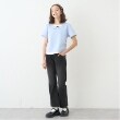 ポンポネットジュニア(pom ponette junior)の【のびのび】カットデニムフレアパンツ ブラック(219)