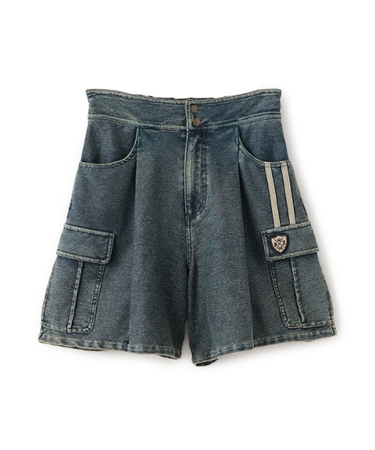 ポンポネットジュニア(pom ponette junior)の【のびのび】カットデニムカーゴショートパンツ12