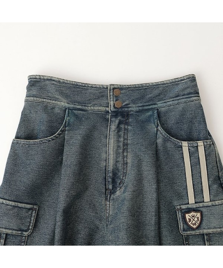 ポンポネットジュニア(pom ponette junior)の【のびのび】カットデニムカーゴショートパンツ15