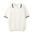 ポンポネットジュニア(pom ponette junior)のメッシュ半袖ポロニット オフホワイト(003)