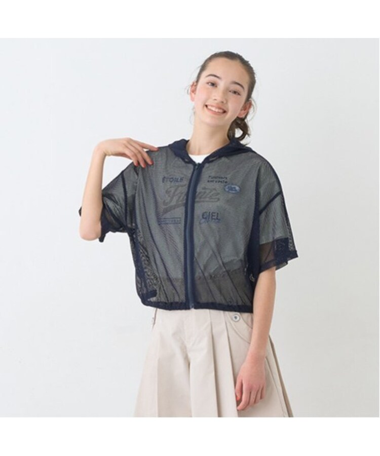 ポンポネットジュニア(pom ponette junior)のメッシュ半袖ロゴパーカTシャツセット3