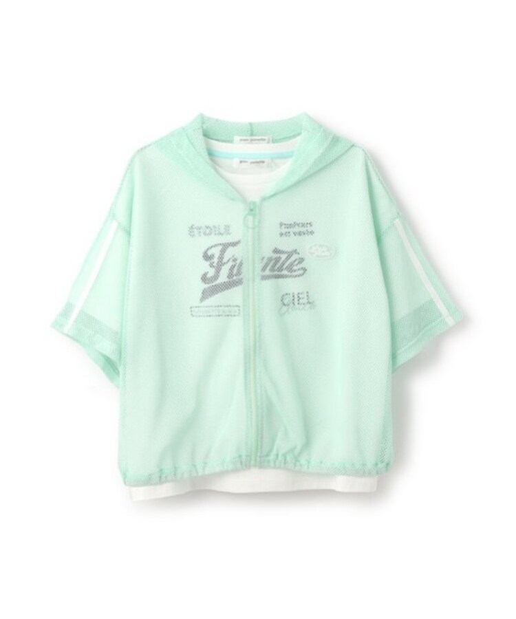 ポンポネットジュニア(pom ponette junior)のメッシュ半袖ロゴパーカTシャツセット34