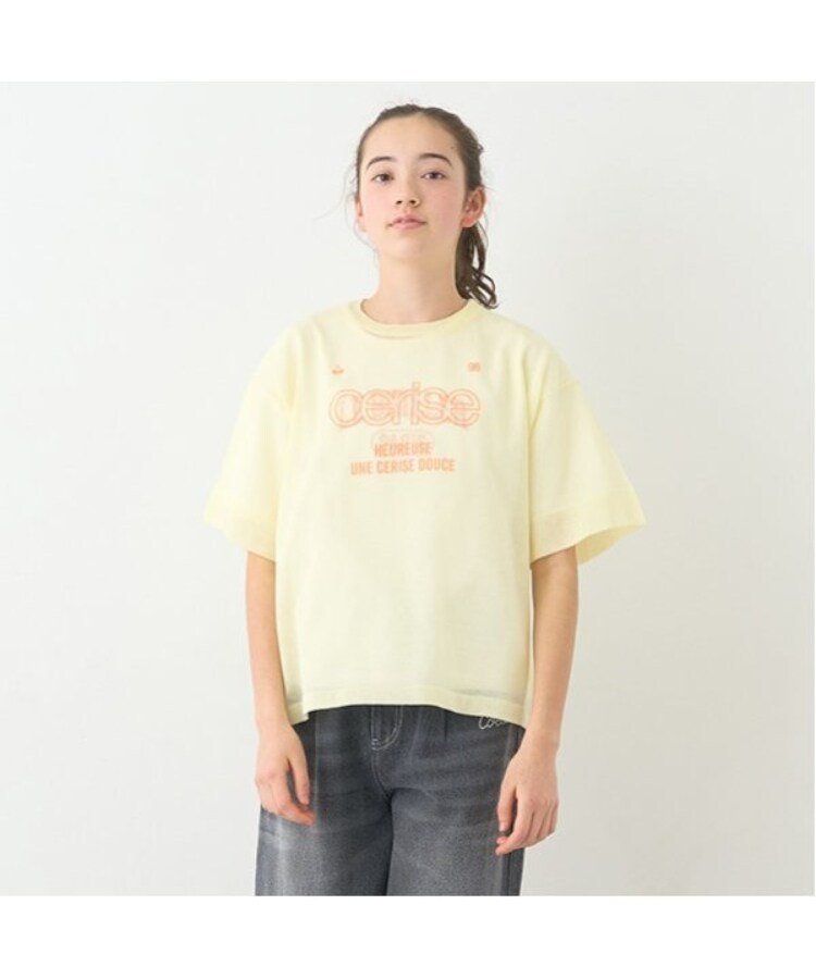 ポンポネットジュニア(pom ponette junior)の【ニコ☆プチ掲載】シアーニットTシャツセット ライトイエロー(030)