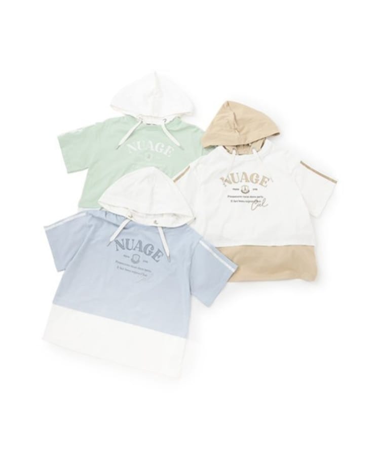 ポンポネットジュニア(pom ponette junior)の2WAYフェイクレイヤードパーカ10