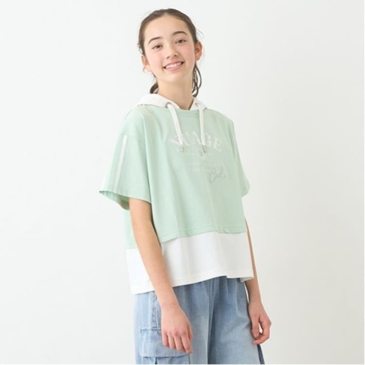 ポンポネットジュニア(pom ponette junior)の2WAYフェイクレイヤードパーカ Ｔシャツ