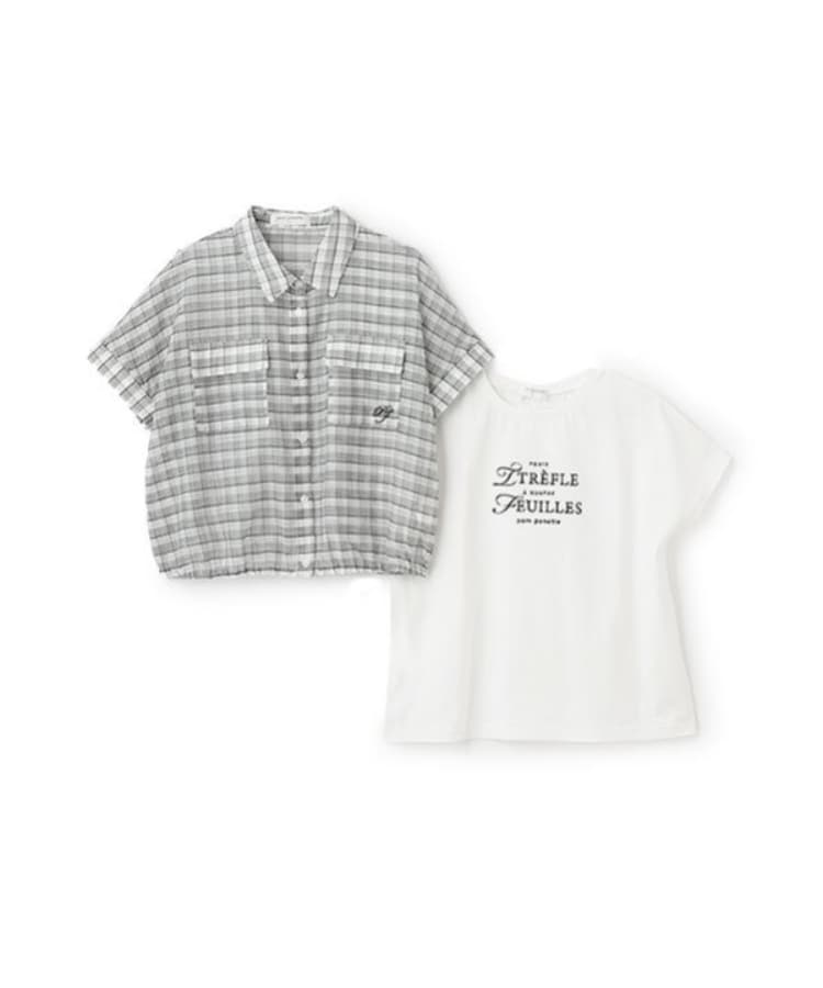 ポンポネットジュニア(pom ponette junior)の【ニコ☆プチ掲載】シアーシャツ＋ロゴTシャツセット10