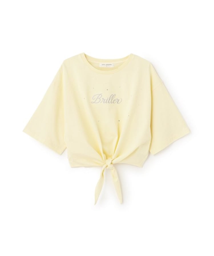ポンポネットジュニア(pom ponette junior)の前結びロゴTシャツ ライトイエロー(130)