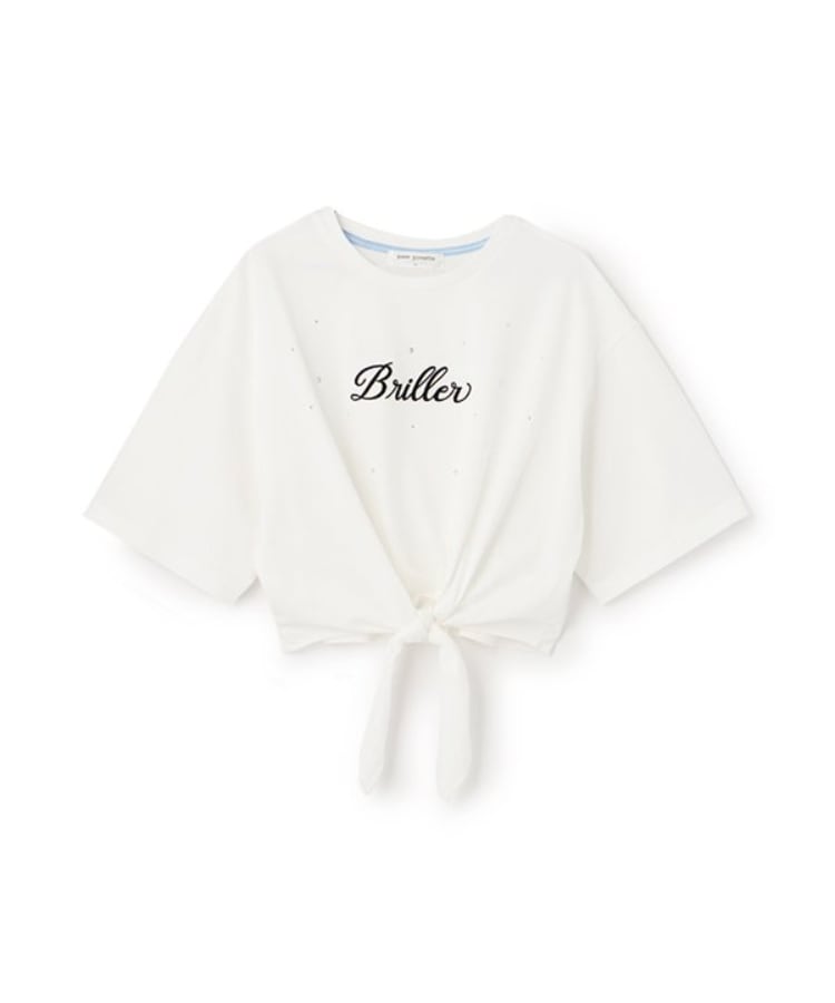 ポンポネットジュニア(pom ponette junior)の前結びロゴTシャツ ホワイト(001)