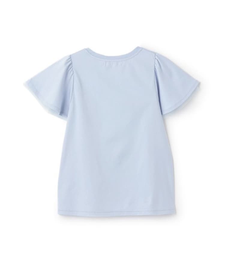 ポンポネットジュニア(pom ponette junior)のネックレス風刺しゅうフレアスリーブTシャツ1