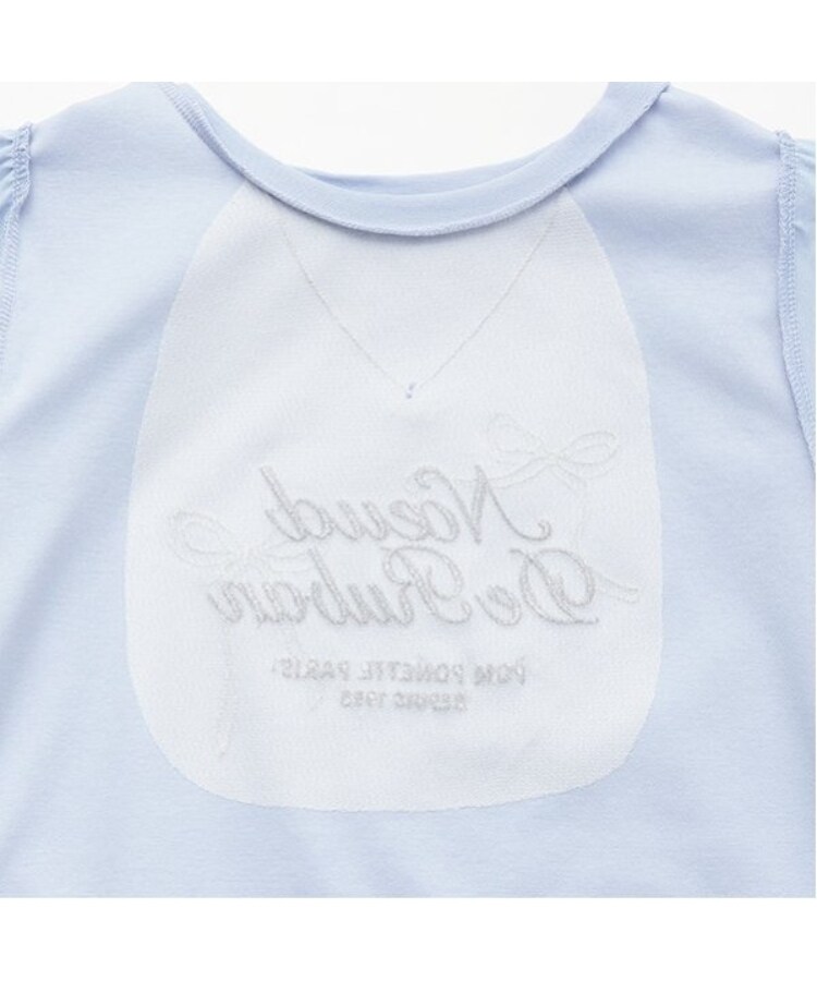 ポンポネットジュニア(pom ponette junior)のネックレス風刺しゅうフレアスリーブTシャツ5
