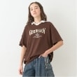 ポンポネットジュニア(pom ponette junior)のスキッパーロゴTシャツ ブラウン(043)