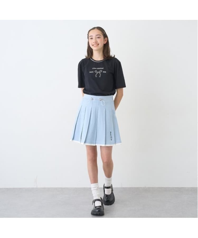 ポンポネットジュニア(pom ponette junior)の【Cuugal掲載】カットデニムプリーツスカパン17