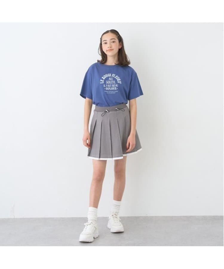 ポンポネットジュニア(pom ponette junior)の【Cuugal掲載】カットデニムプリーツスカパン18