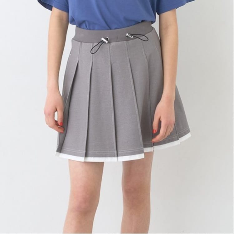 ポンポネットジュニア(pom ponette junior)の【Cuugal掲載】カットデニムプリーツスカパン その他