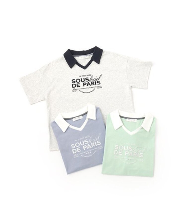 ポンポネットジュニア(pom ponette junior)の【防汚加工】スキッパー衿ロゴTシャツ9