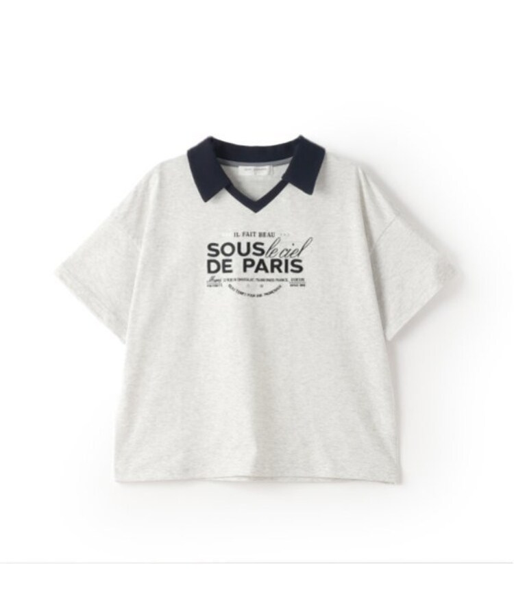 ポンポネットジュニア(pom ponette junior)の【防汚加工】スキッパー衿ロゴTシャツ12