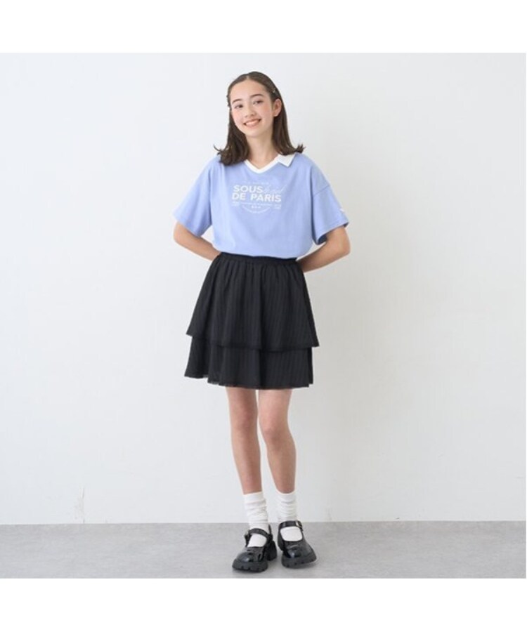 ポンポネットジュニア(pom ponette junior)の【防汚加工】スキッパー衿ロゴTシャツ17