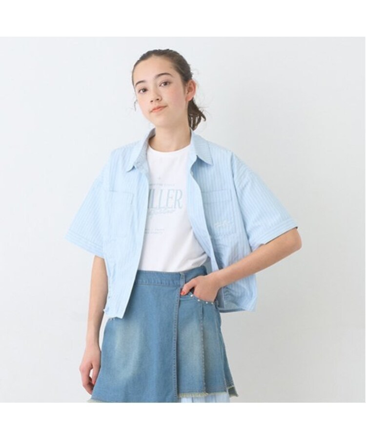 ポンポネットジュニア(pom ponette junior)の【ニコ☆プチ掲載】ドロスト半袖シャツ＋Tシャツセット20
