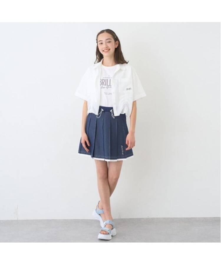 ポンポネットジュニア(pom ponette junior)の【ニコ☆プチ掲載】ドロスト半袖シャツ＋Tシャツセット25