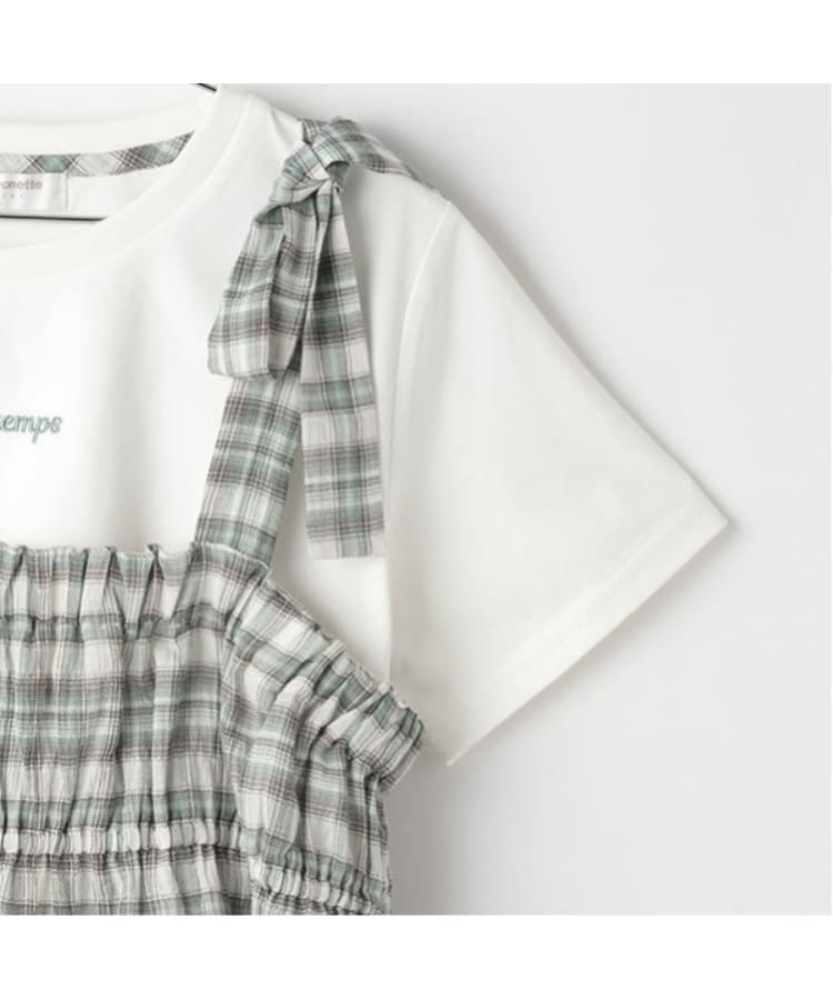 ポンポネットジュニア(pom ponette junior)の【機能素材】チェックビスチェ＋Tシャツセット5