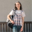 ポンポネットジュニア(pom ponette junior)の【機能素材】チェックビスチェ＋Tシャツセット ブルー(091)