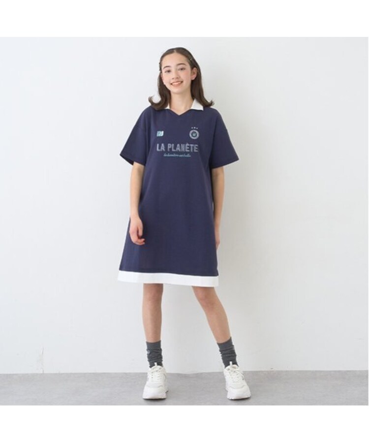ポンポネットジュニア(pom ponette junior)の【ニコ☆プチ掲載】スキッパー衿スムースワンピース12