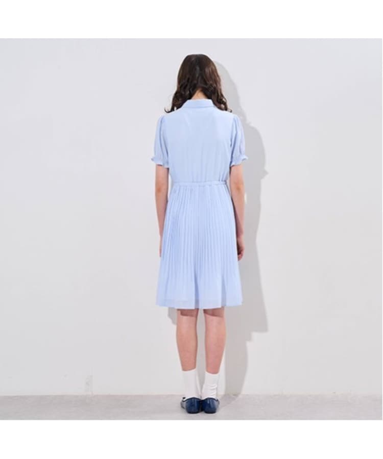 衿つきプリーツシフォンワンピース（その他） | pom ponette