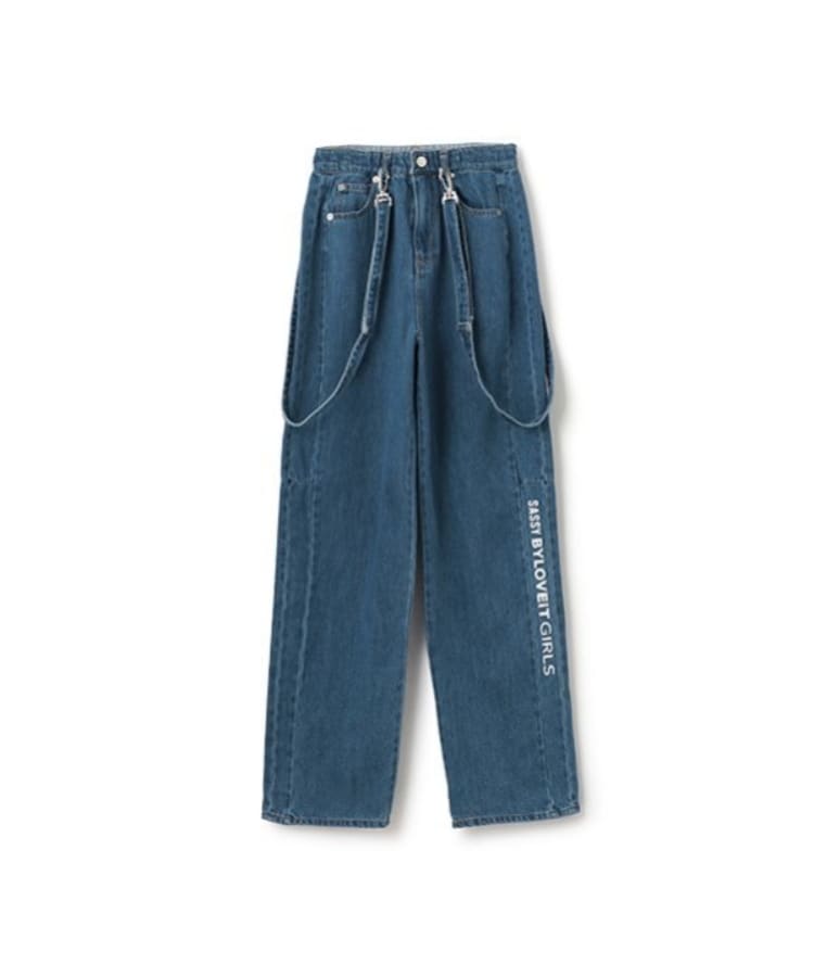 バイ ラビット(by LOVEiT)のサスペンダーつきデニムパンツ12