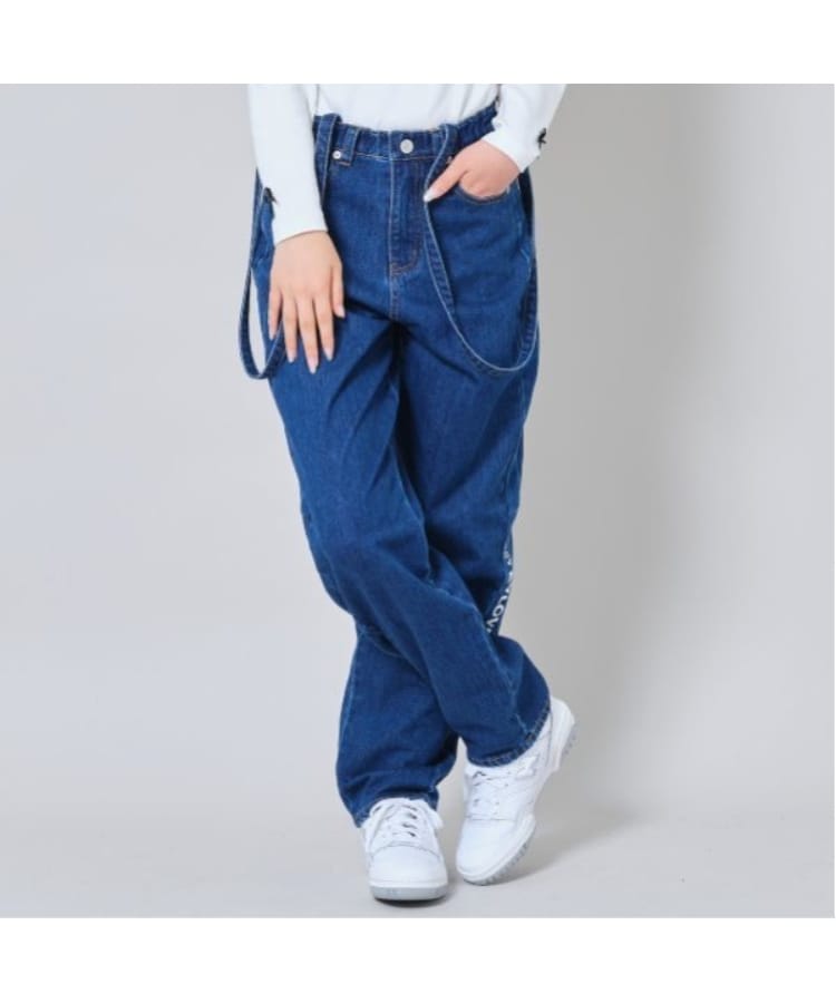 バイ ラビット(by LOVEiT)のサスペンダーつきデニムパンツ ネイビー(094)