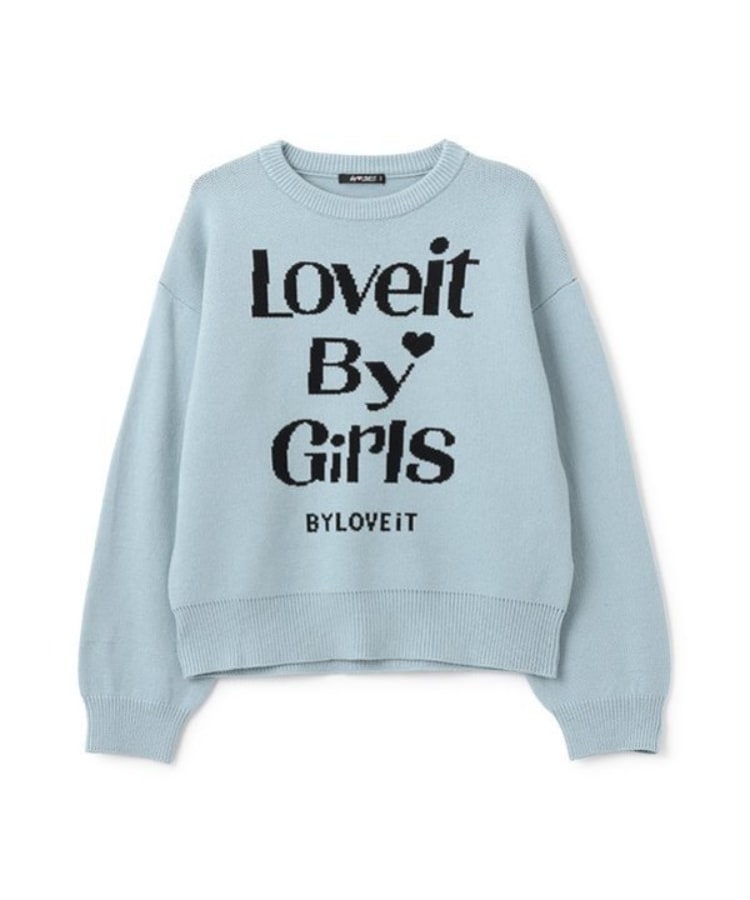 バイ ラビット(by LOVEiT)のロゴジャカードニット サックスブルー(090)