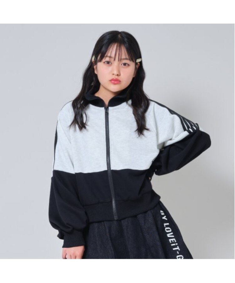 バイ ラビット(by LOVEiT)の短丈トラックジャケット ブラック(219)