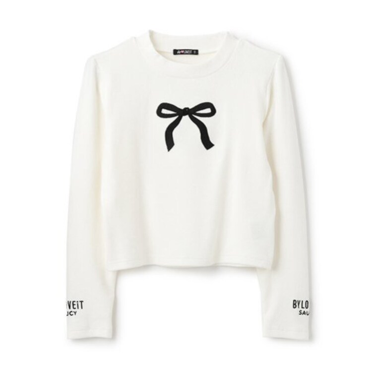 バイ ラビット(by LOVEiT)の大人リボン起毛テレコプルオーバー Ｔシャツ