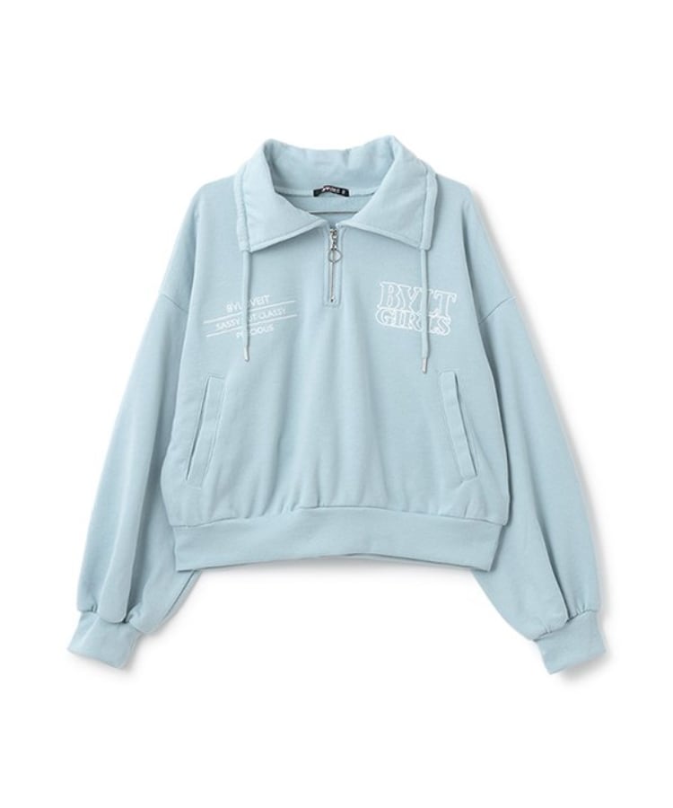 バイ ラビット(by LOVEiT)の衿つきハーフZIPプルオーバー サックスブルー(090)