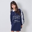 バイ ラビット(by LOVEiT)のハーフジップロゴワンピース ネイビー(094)